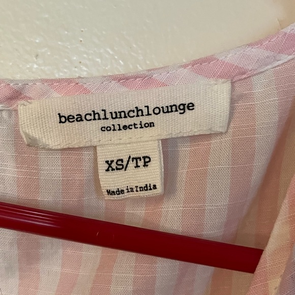 Beachlunchlounge pink & white striped top size XS - Picture 2 of 5